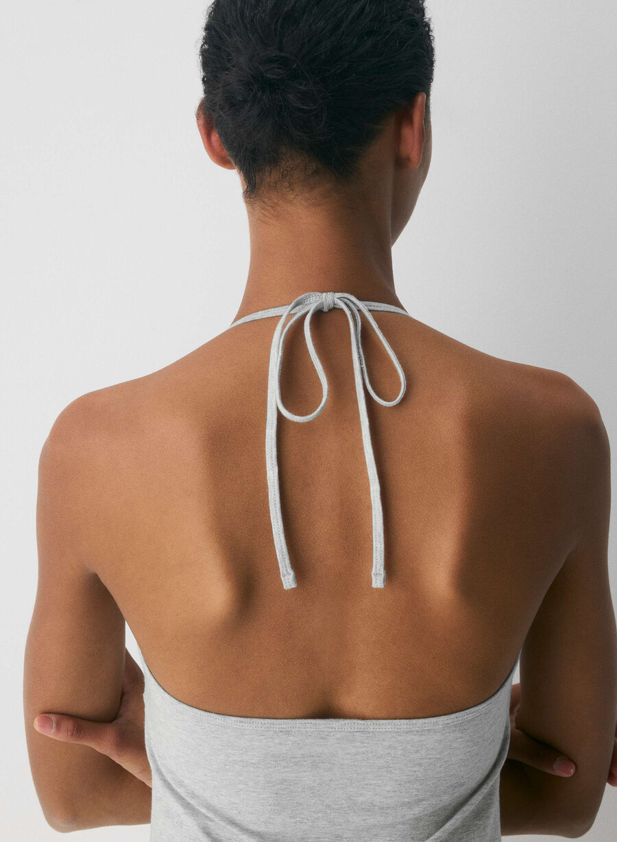 top homestretch smooth slowjam cu imprimeu halter culoare crom-melanj