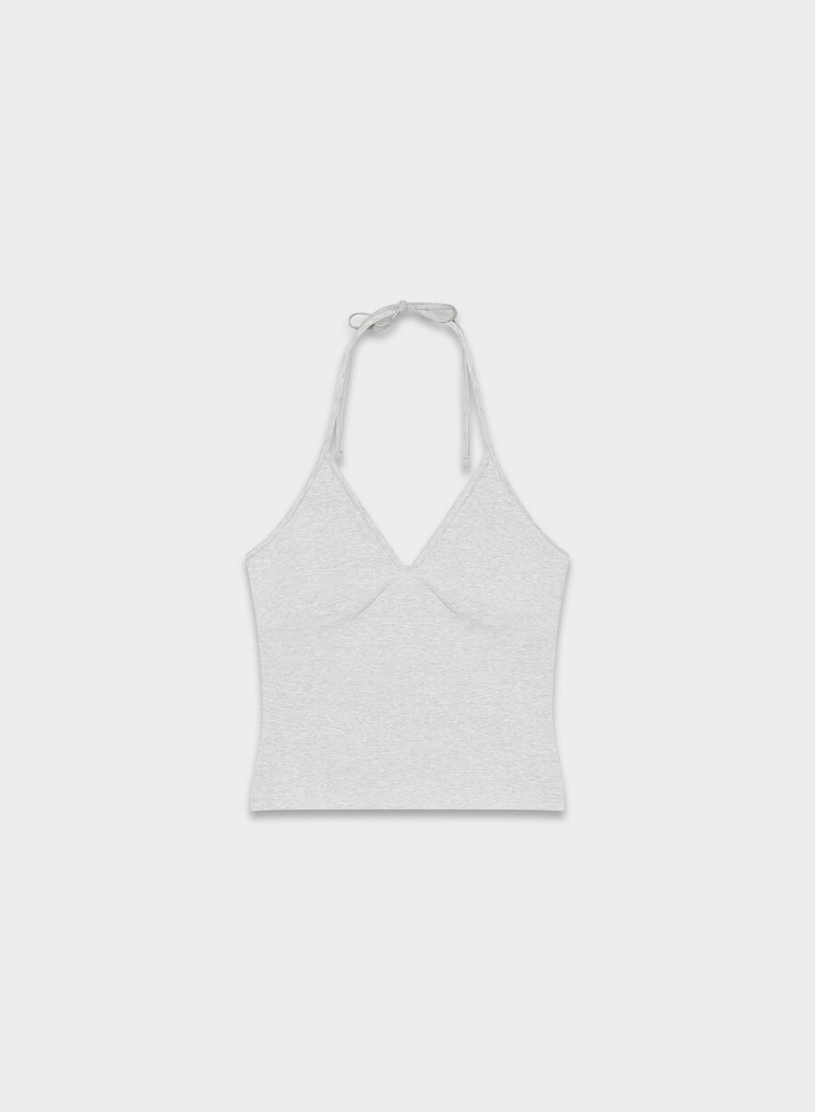 top homestretch smooth slowjam cu imprimeu halter culoare crom-melanj