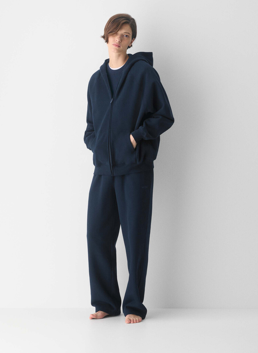 hanorac confortabil cu fermoar mega raglan din fleece admiral