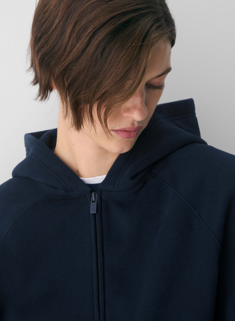 hanorac confortabil cu fermoar mega raglan din fleece admiral