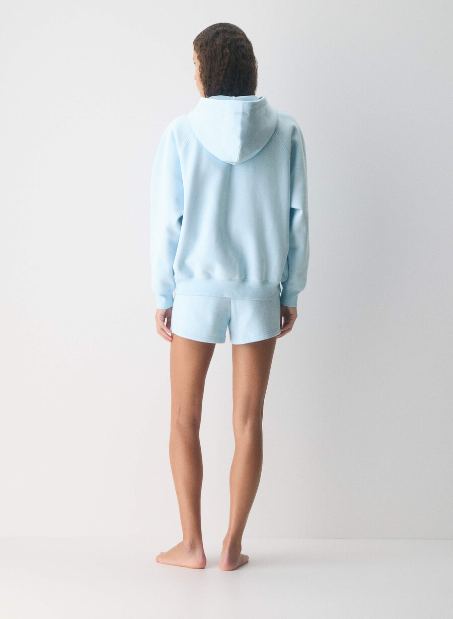 hanorac confortabil din fleece mega raglan cu fermoar villa blue