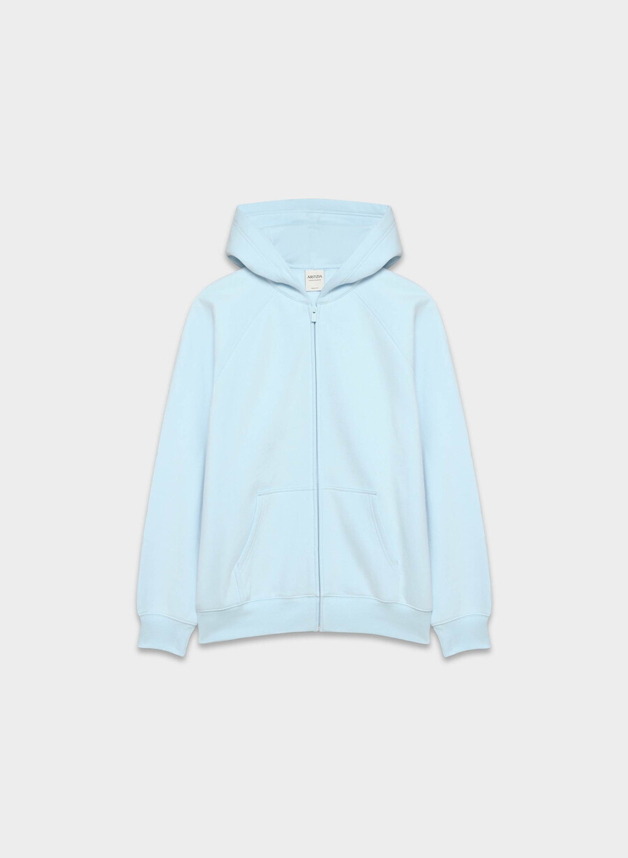 hanorac confortabil din fleece mega raglan cu fermoar villa blue