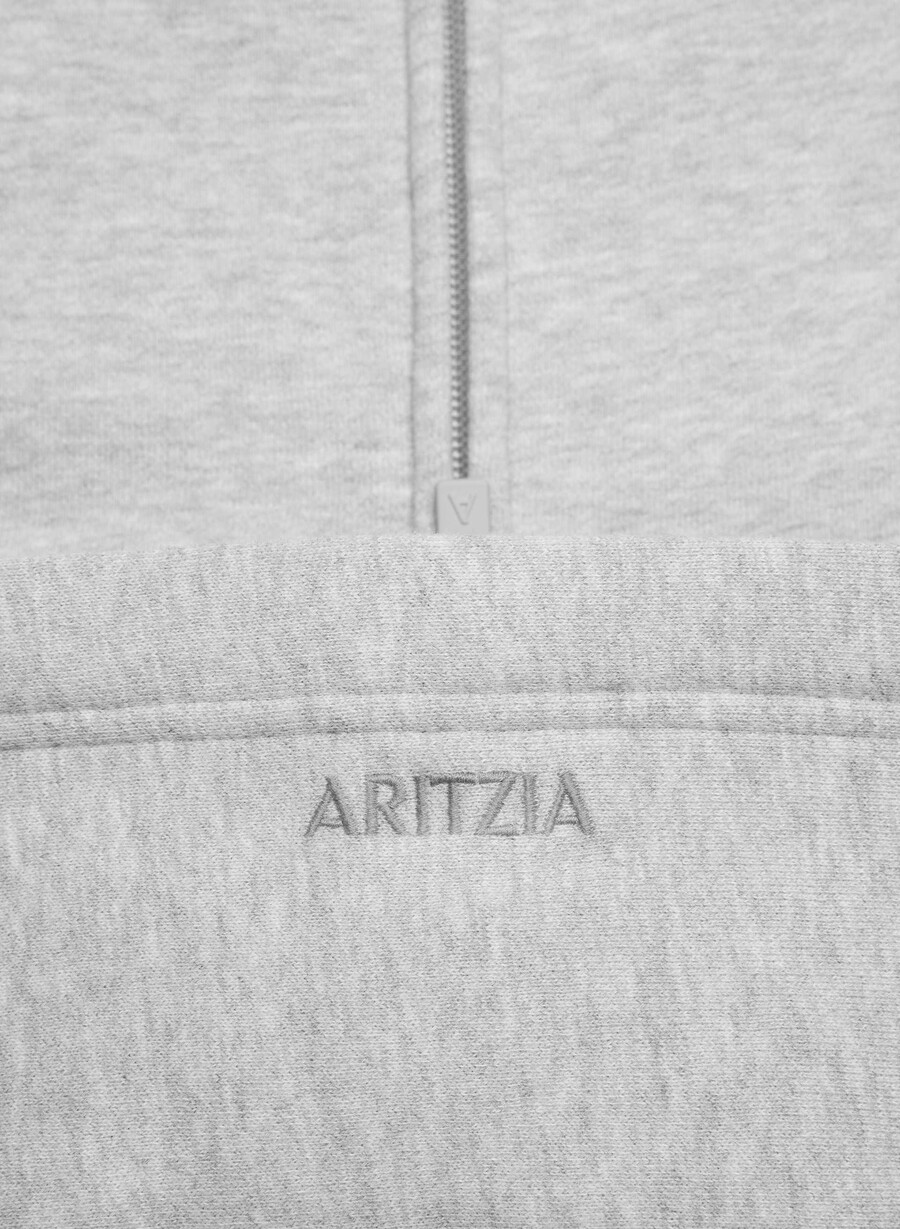 hanorac confortabil cu fermoar mega raglan din fleece heather chrome