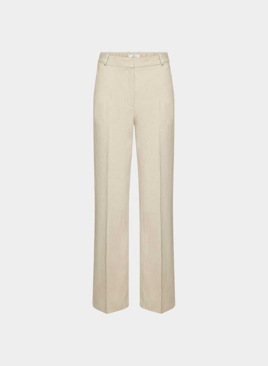 pantaloni new agency - linen parchment beige