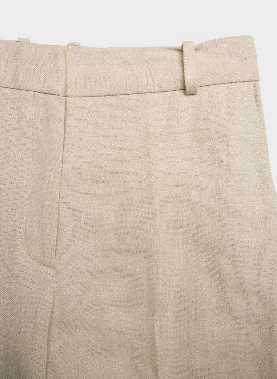 pantaloni new agency - linen parchment beige