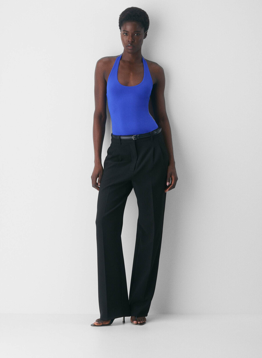 top cu imprimeu halter original contour transfix ablaze blue
