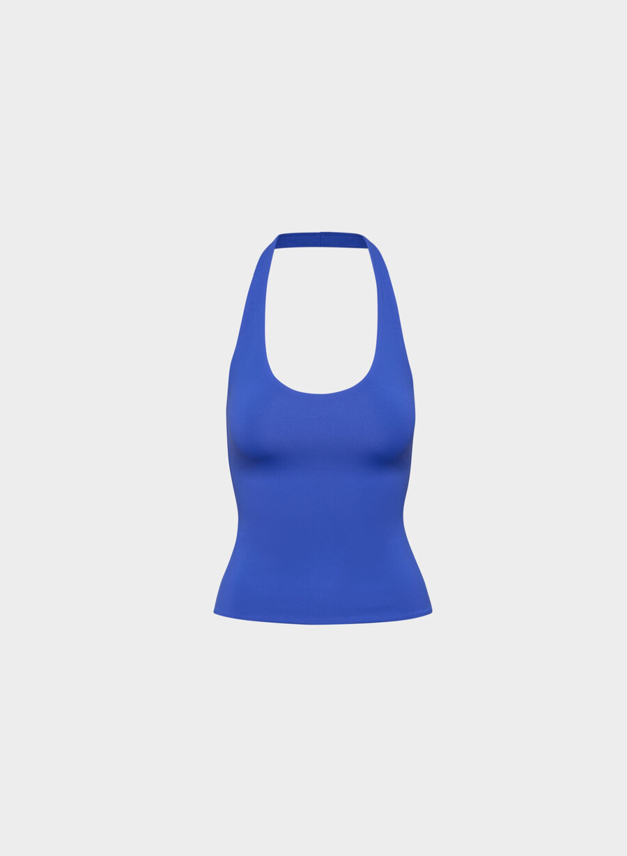 top cu imprimeu halter original contour transfix ablaze blue