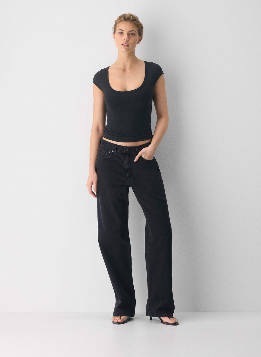 tricou original contour emanate negru