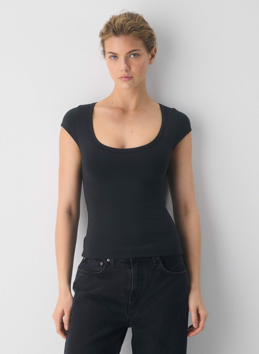 tricou original contour emanate negru