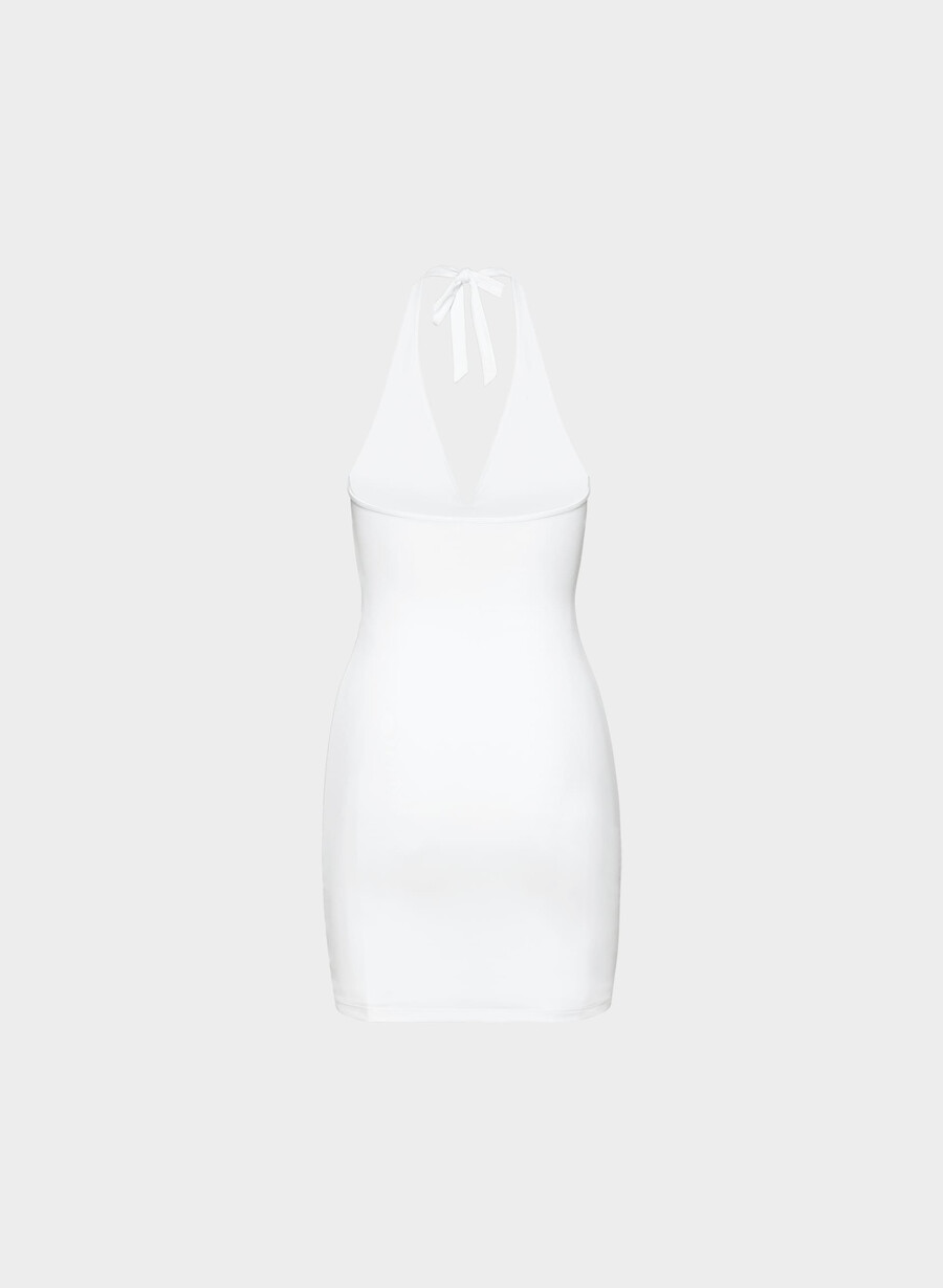 rochie originală contour tantalize halter alb brillant