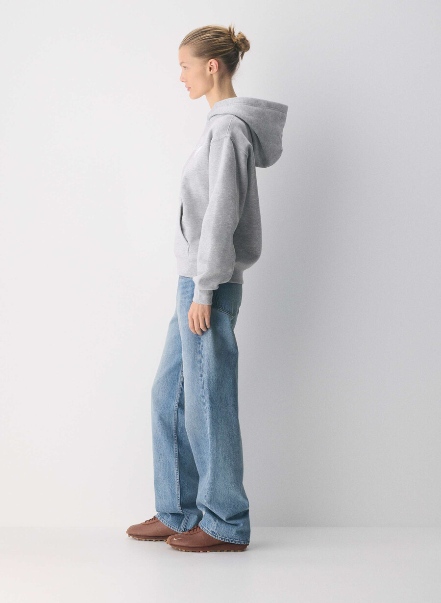 hanorac confortabil din fleece perfect culoare crom-alb