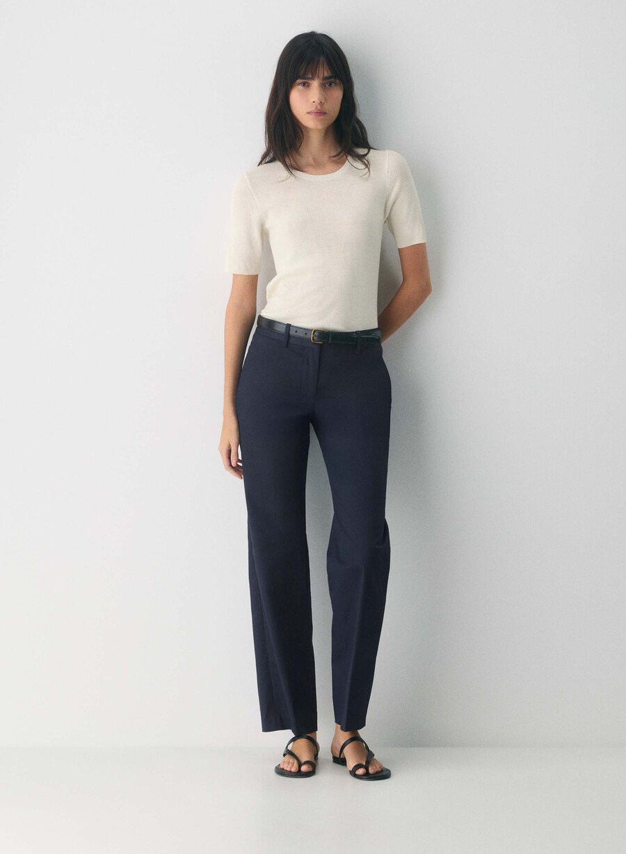 pantaloni carleton - chino oxford bleumarin