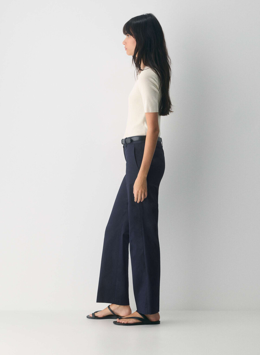 pantaloni carleton - chino oxford bleumarin