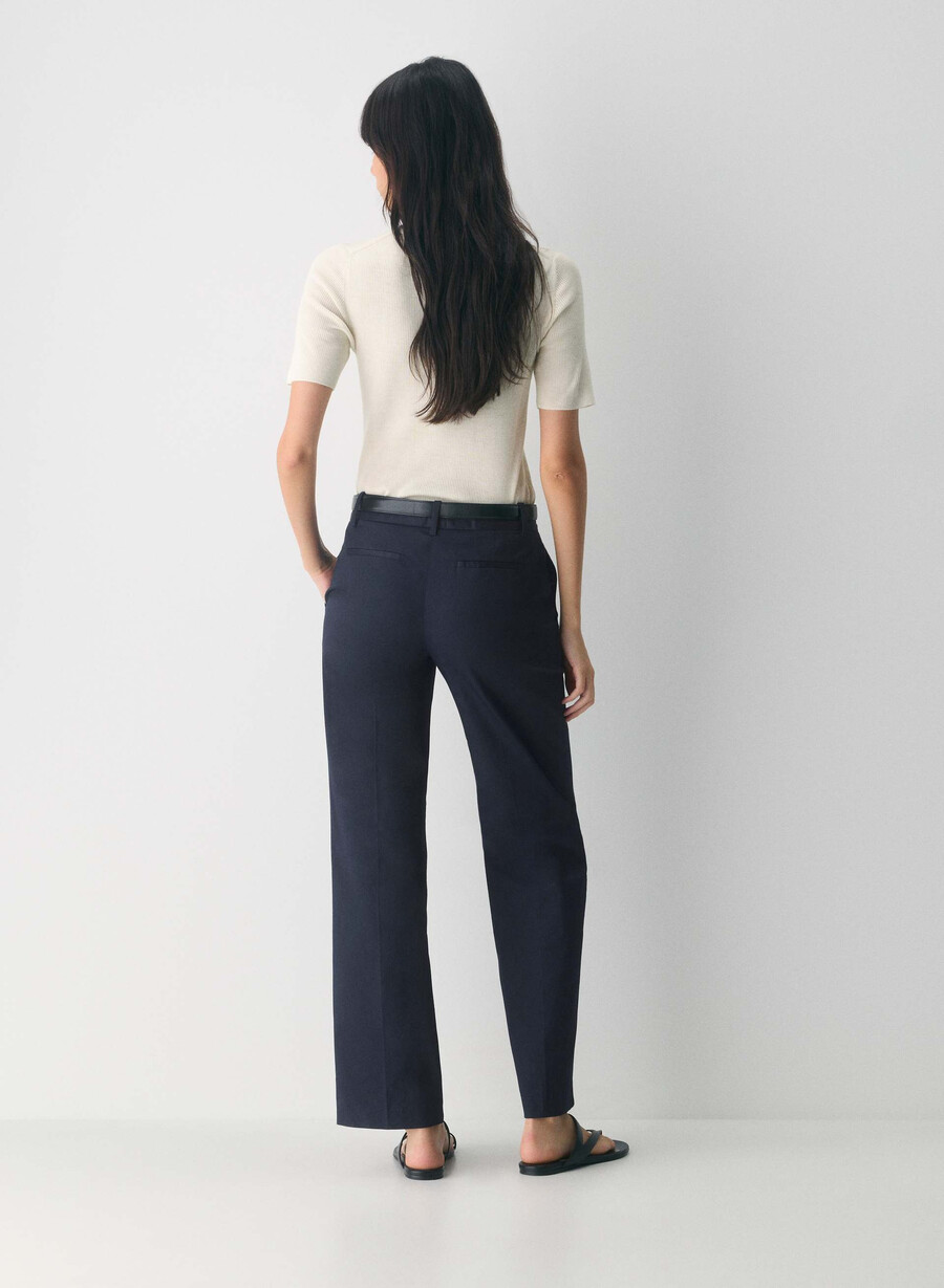 pantaloni carleton - chino oxford bleumarin