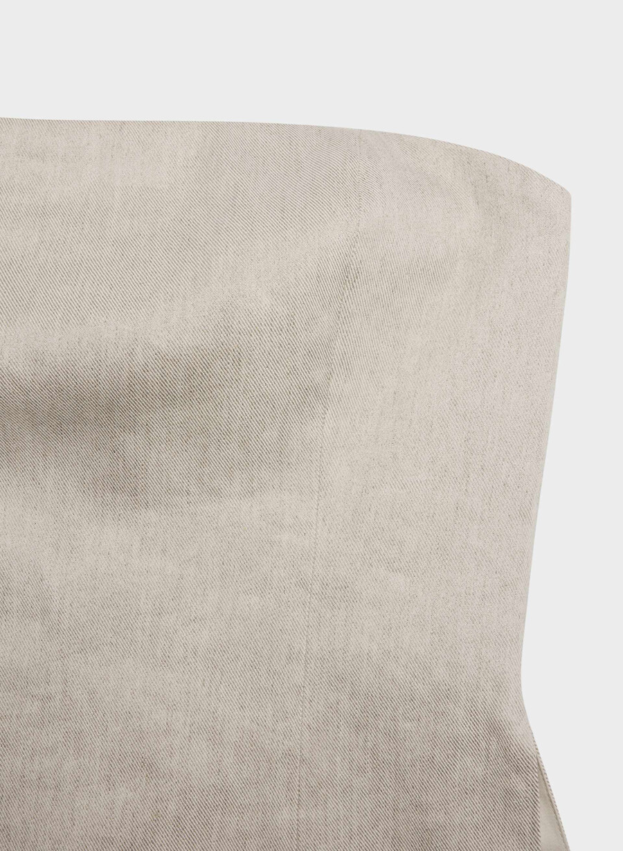 top tubular posh linen nevopsit ecru închis