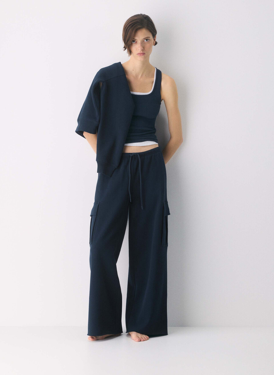 pantaloni de trening confortabili din fleece mega cargo flutter admiral