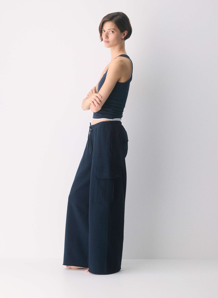 pantaloni de trening confortabili din fleece mega cargo flutter admiral
