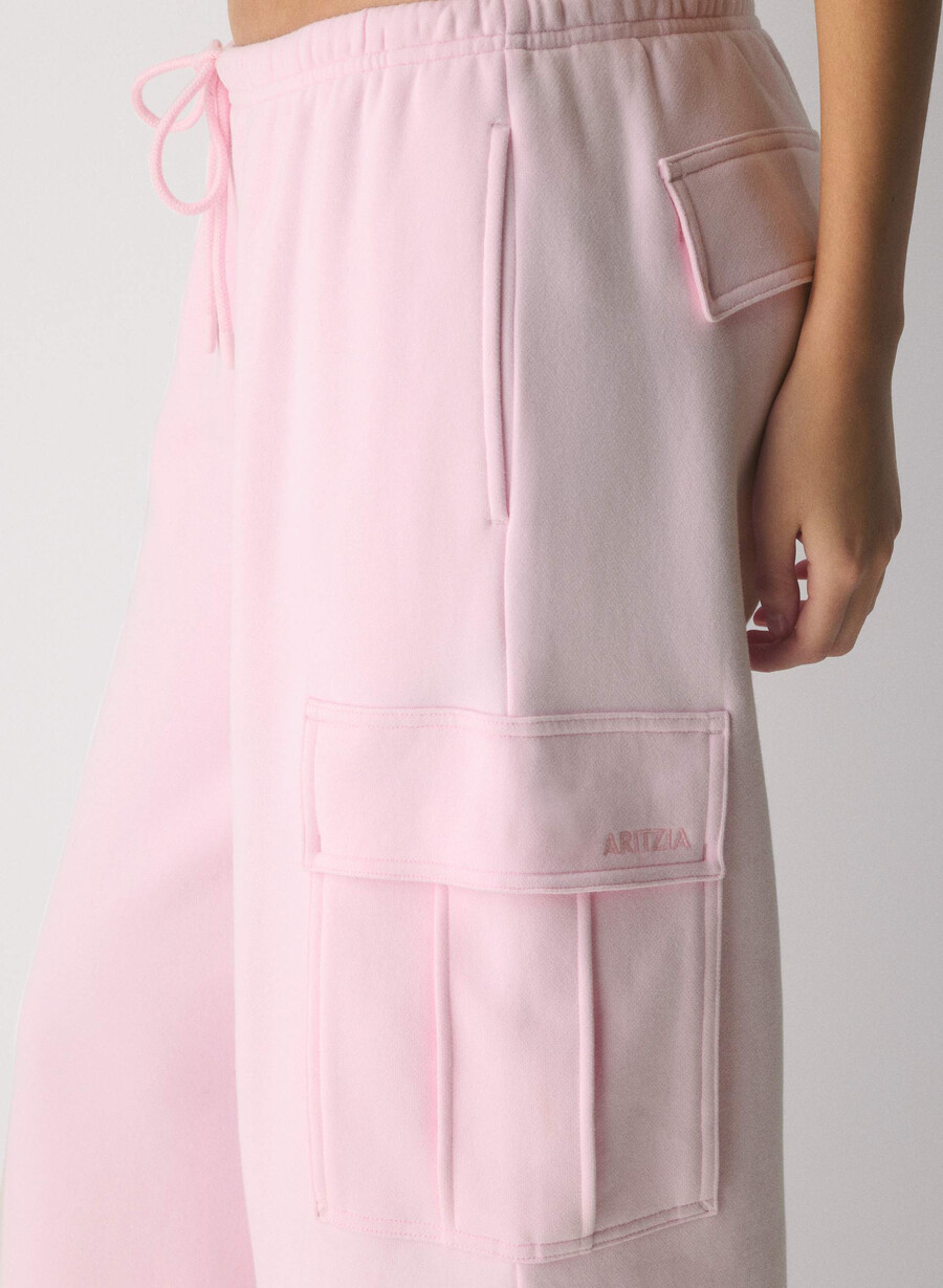 pantaloni de trening cozy sweatfleece mega cargo flutter roz villa