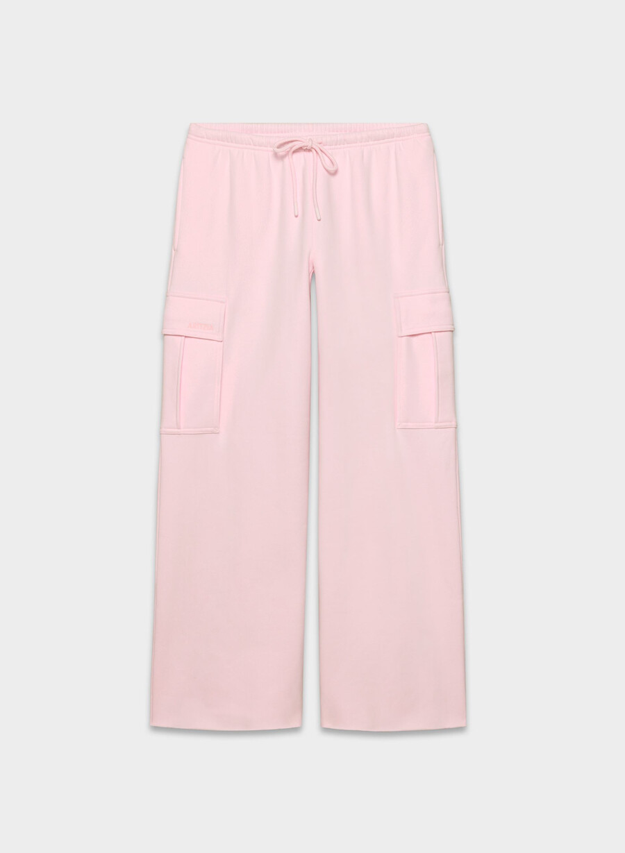 pantaloni de trening cozy sweatfleece mega cargo flutter roz villa