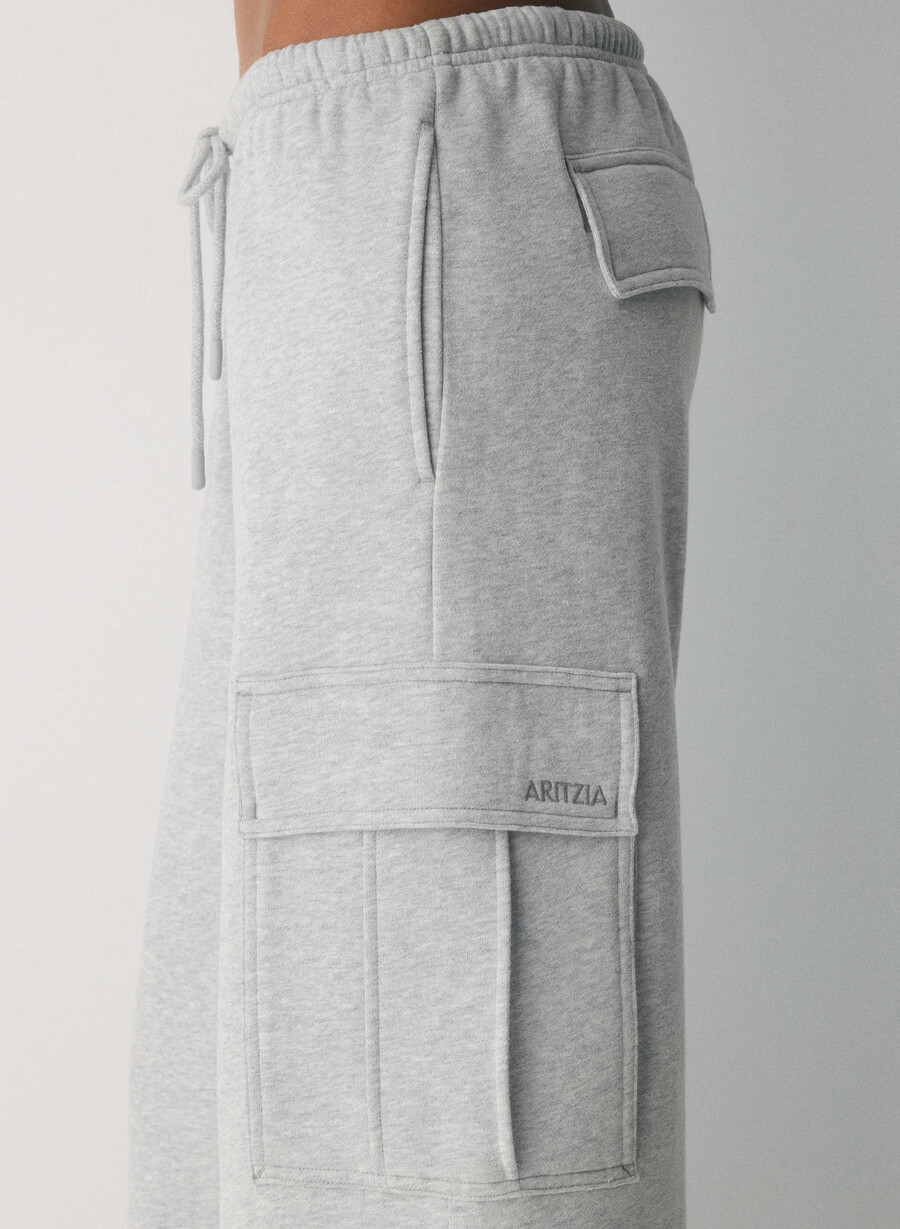 pantaloni de trening cozy sweatfleece mega cargo flutter heather chrome