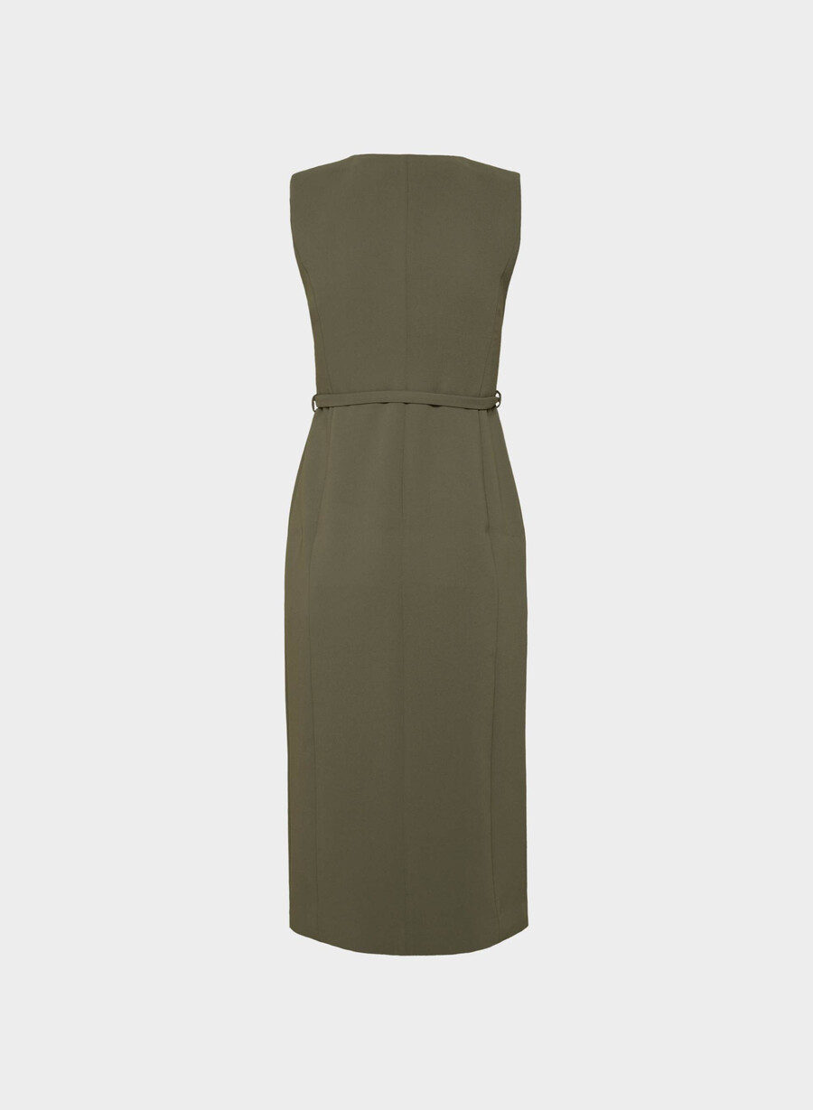 rochie volute - crepette dark olive