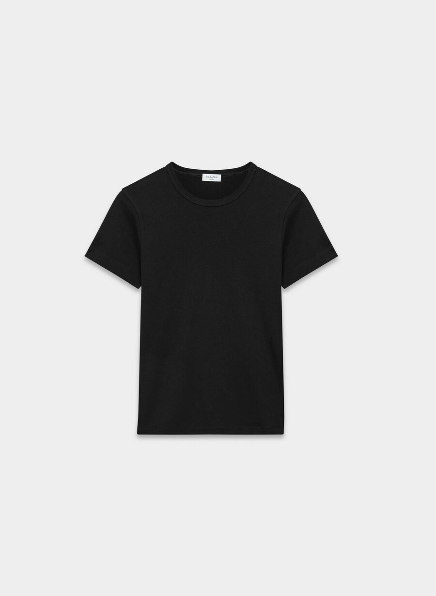 tricou din bumbac interlock cu imprimeu negru