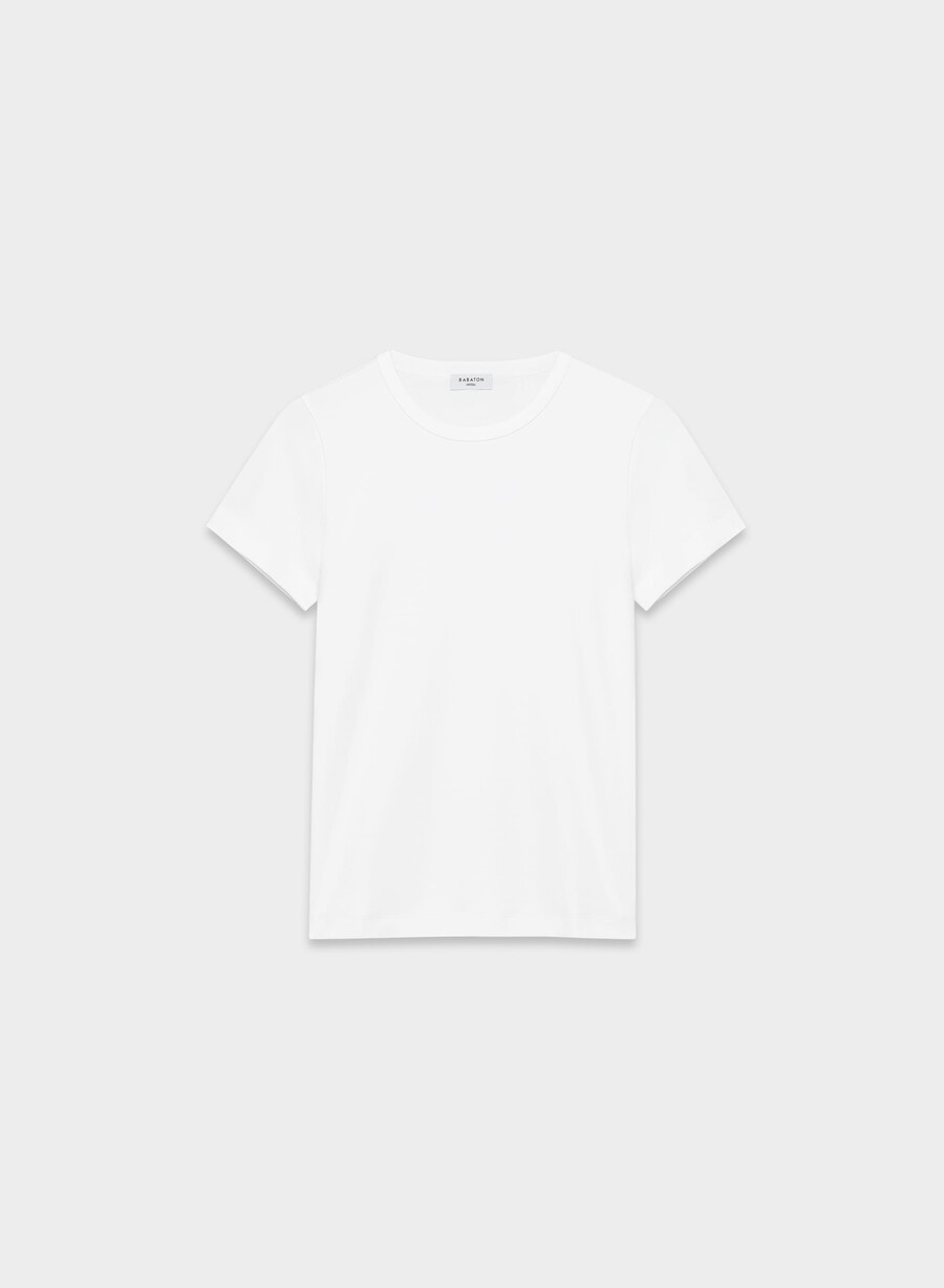 tricou din bumbac interlock alb