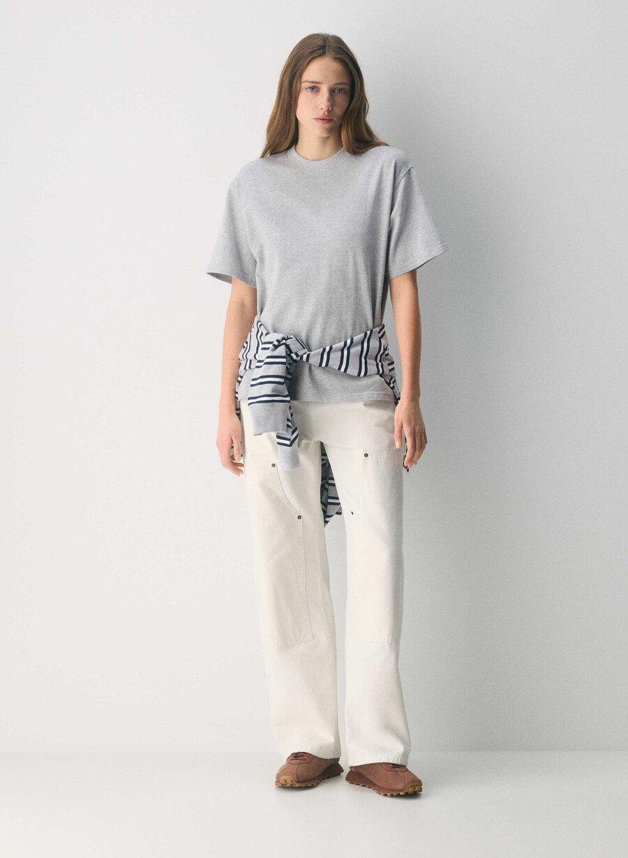 tricou mighty cotton delta heather chrome