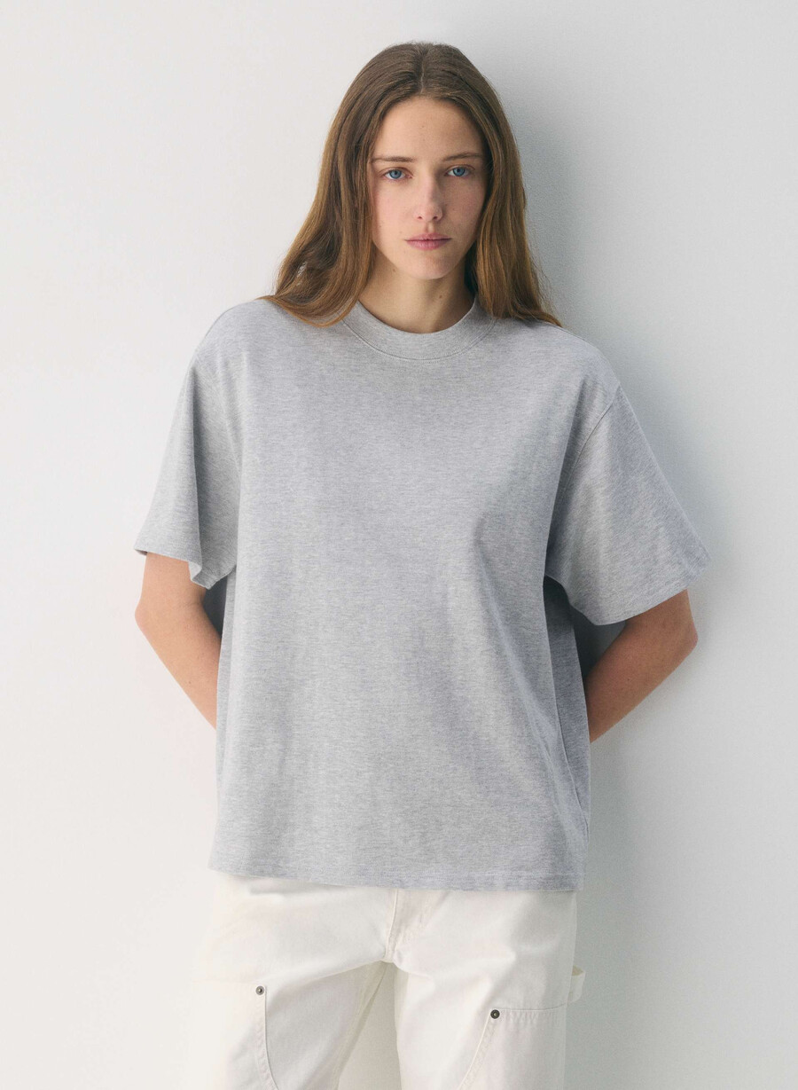 tricou mighty cotton delta heather chrome