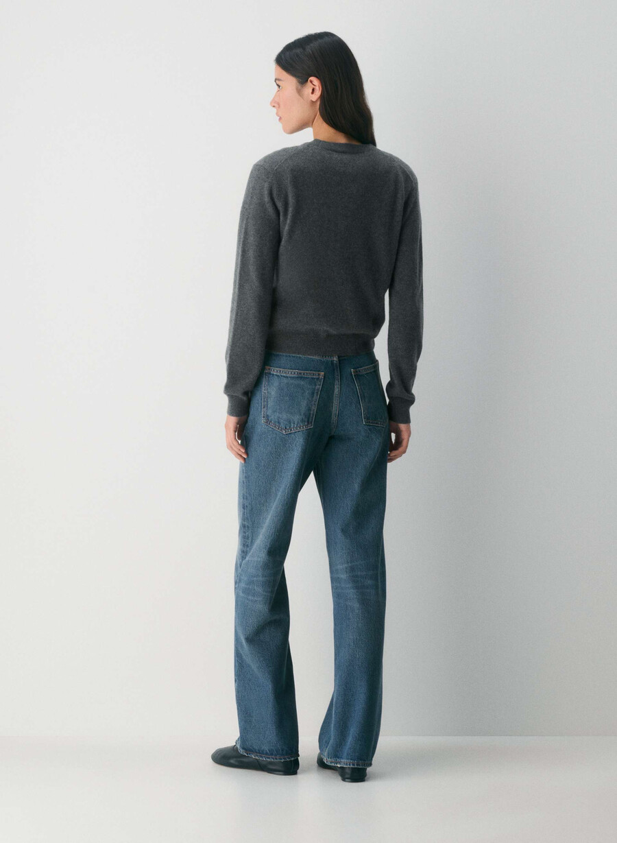 blugi largi denim forum cleo talie înaltă vintage albastru Închis