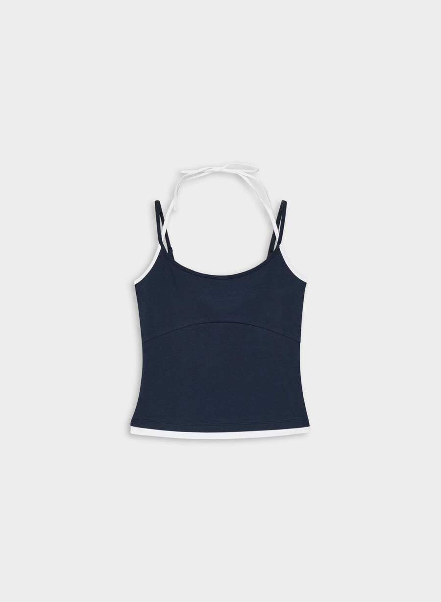 top homestretch smooth juke cu imprimeu floral albnegru