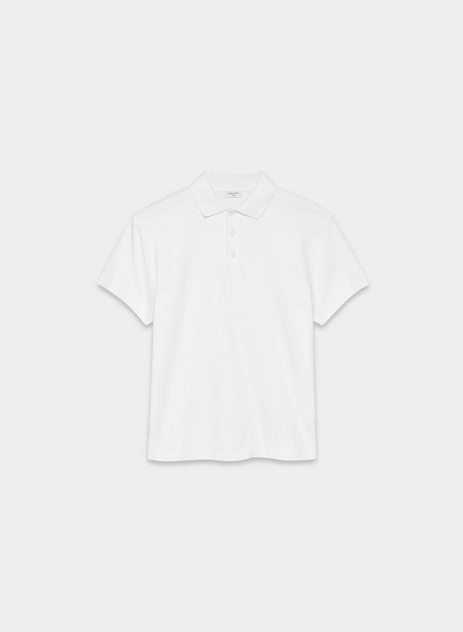 polo interlock din bumbac consensus alb