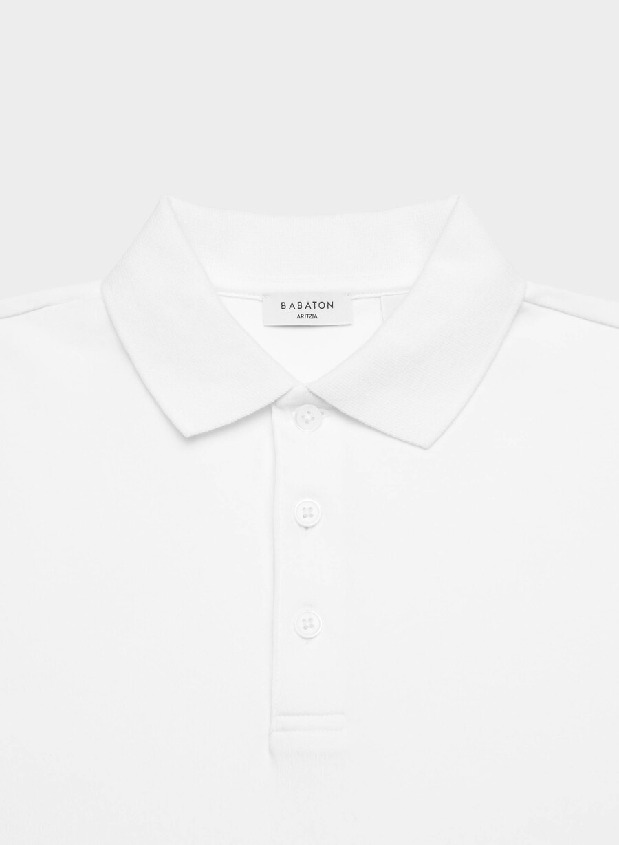 polo interlock din bumbac consensus alb