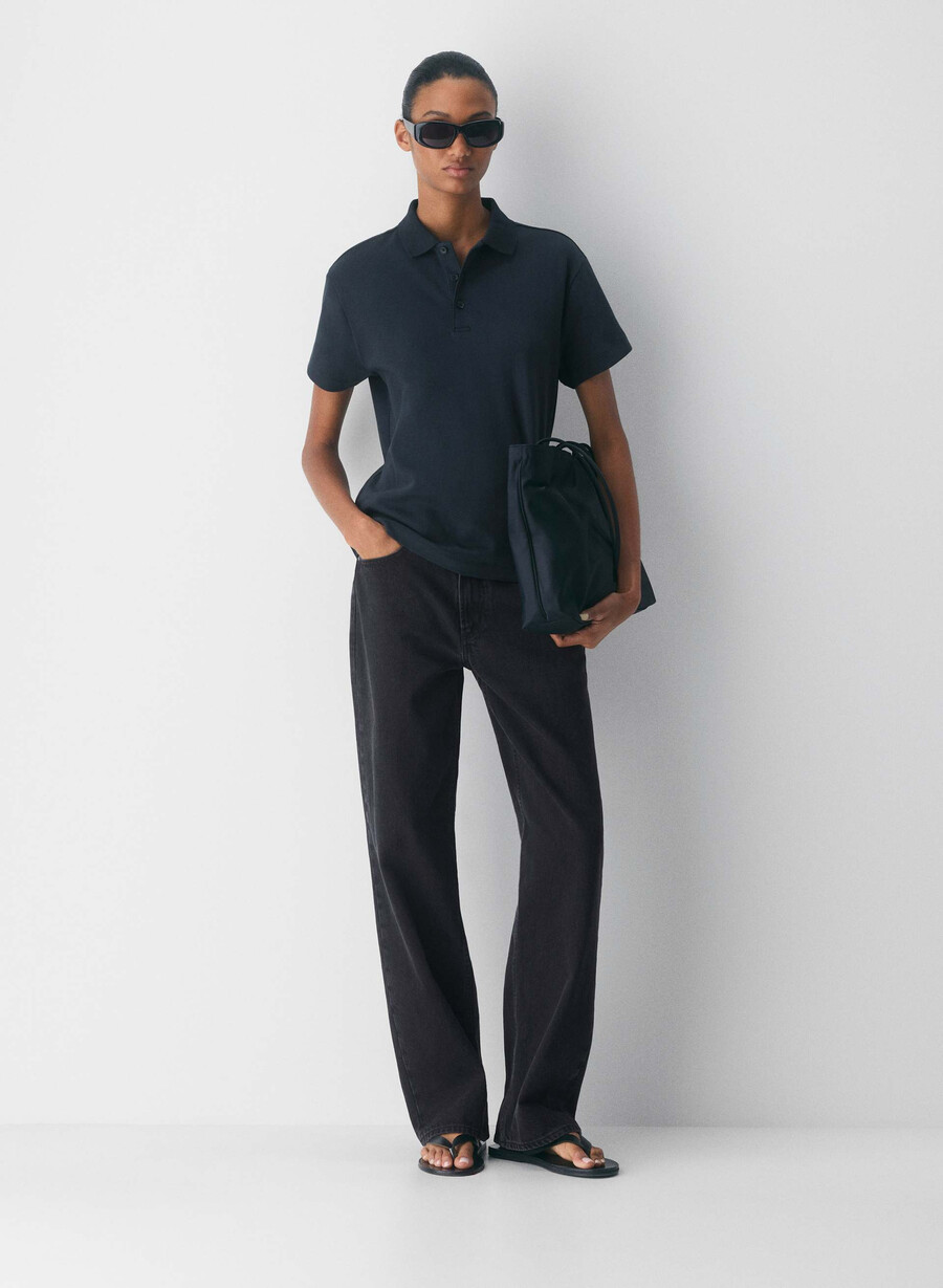 polo interlock din bumbac consensus alb
