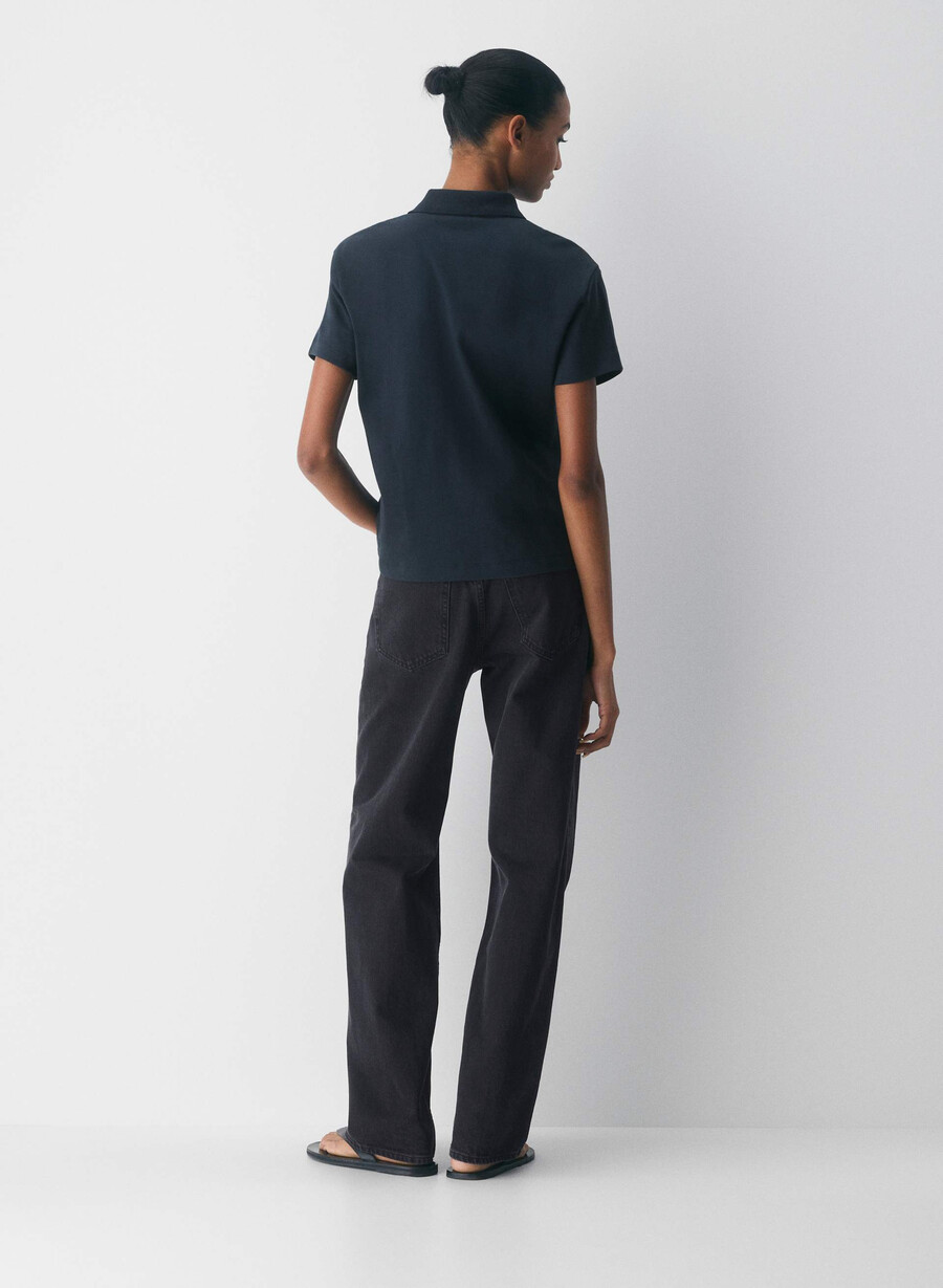 polo interlock din bumbac consensus alb