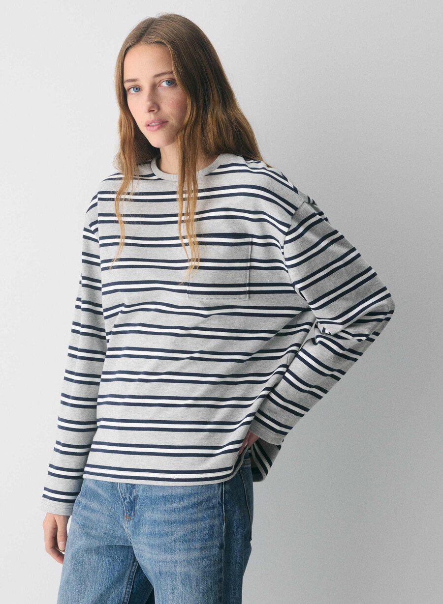 tricou cu mânecă lungă mighty cotton fletch h crom admiral
