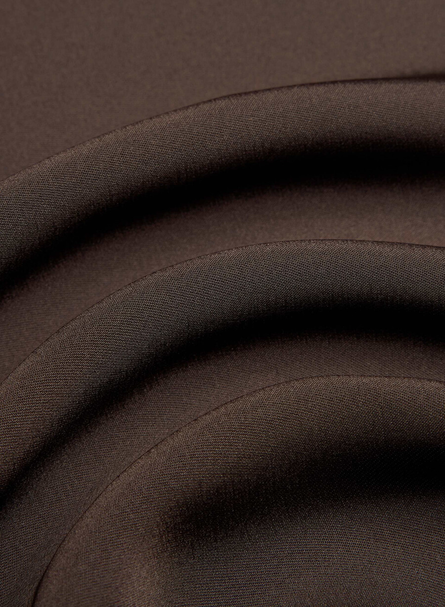 rochie audience din satin cu imprimeu halter maro mocha