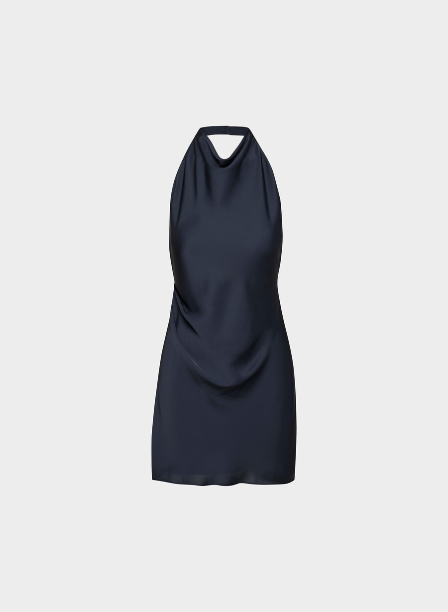 rochie mini cu imprimeu halter din satin audience admiral