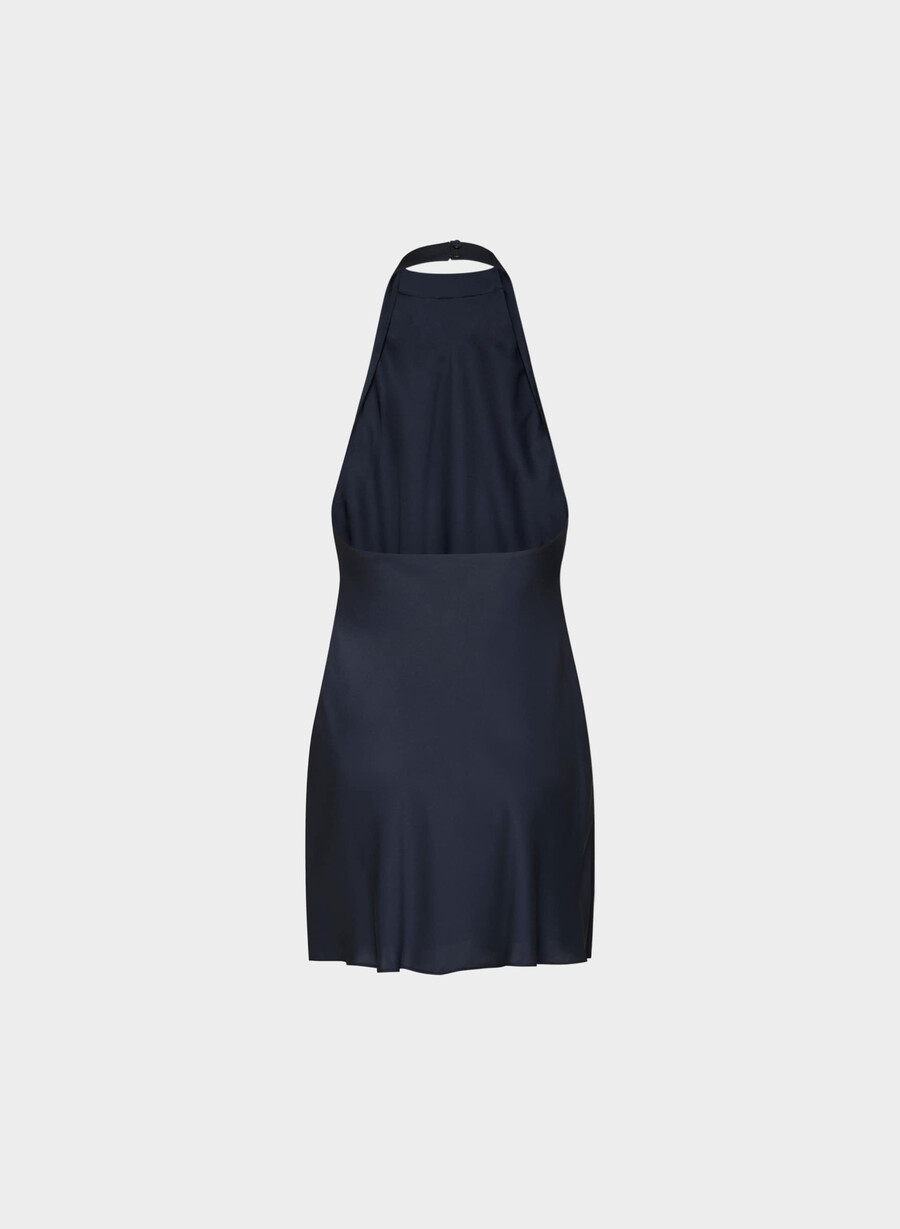 rochie mini cu imprimeu halter din satin audience admiral
