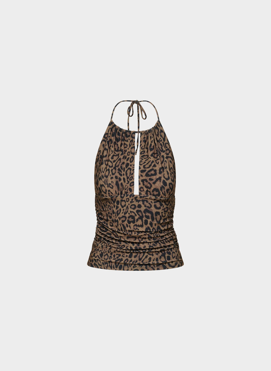 top smooth matter odeum cu imprimeu halter cocoa sandmulti
