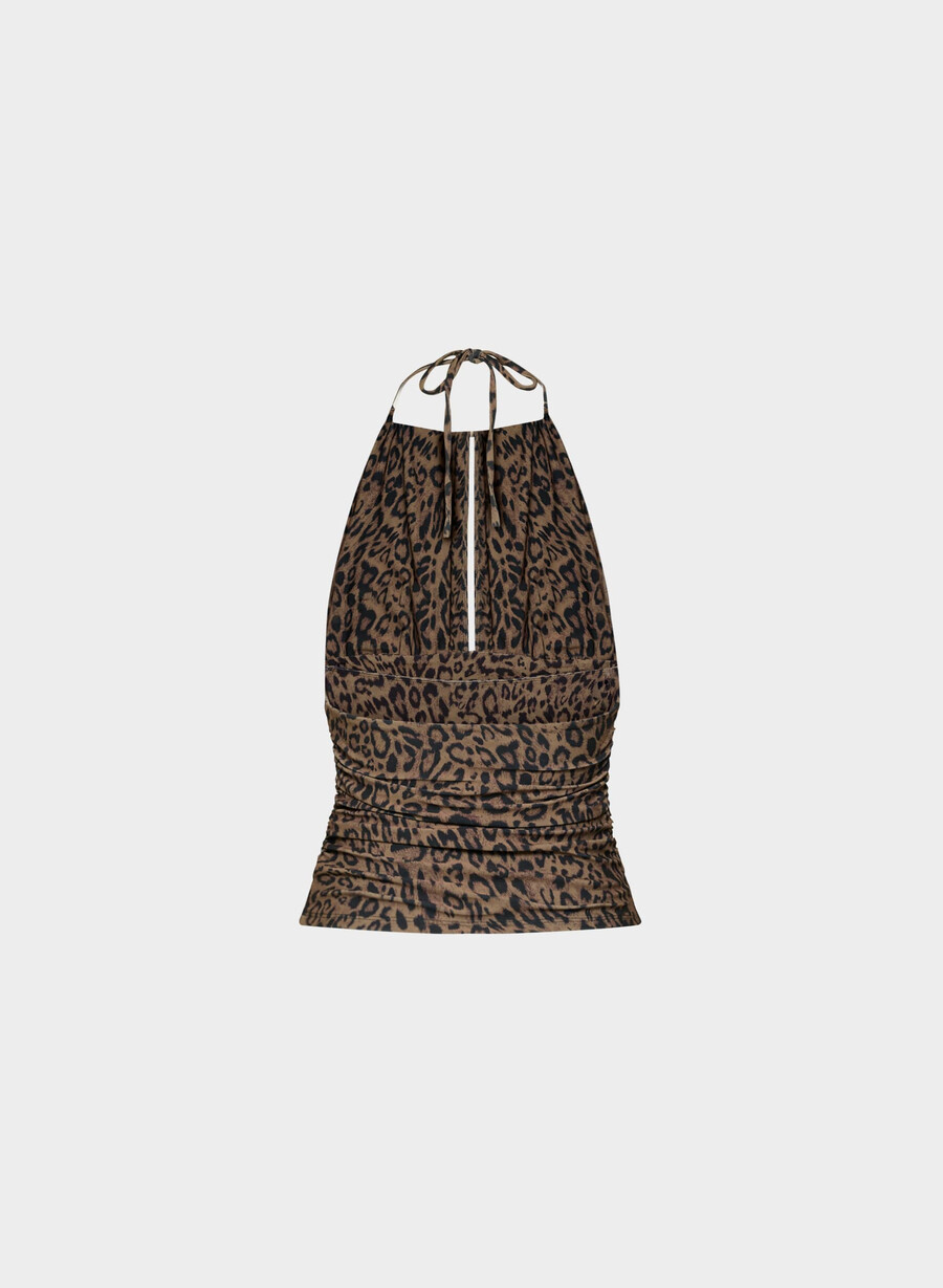 top smooth matter odeum cu imprimeu halter cocoa sandmulti