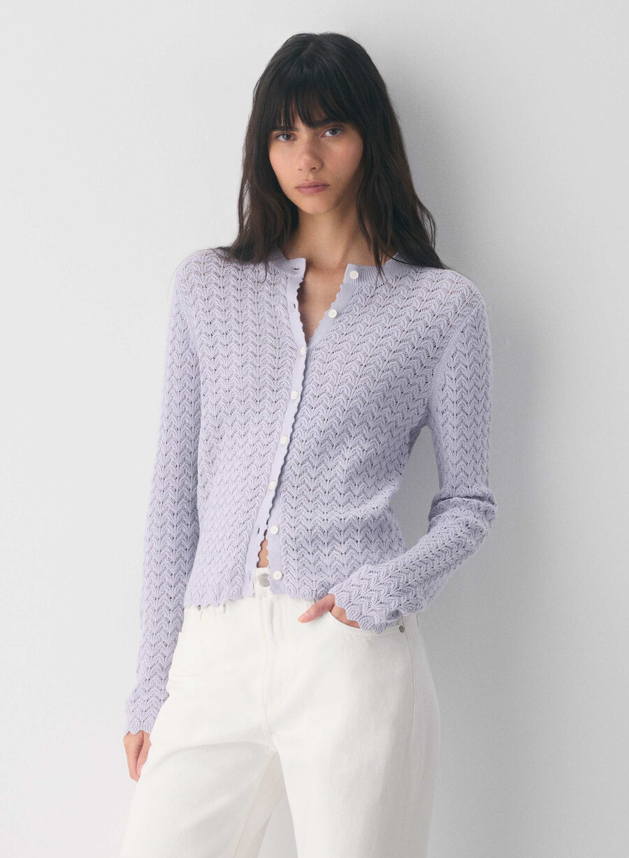 cardigan cotton charm prelusion liliac flori sĂlbatice