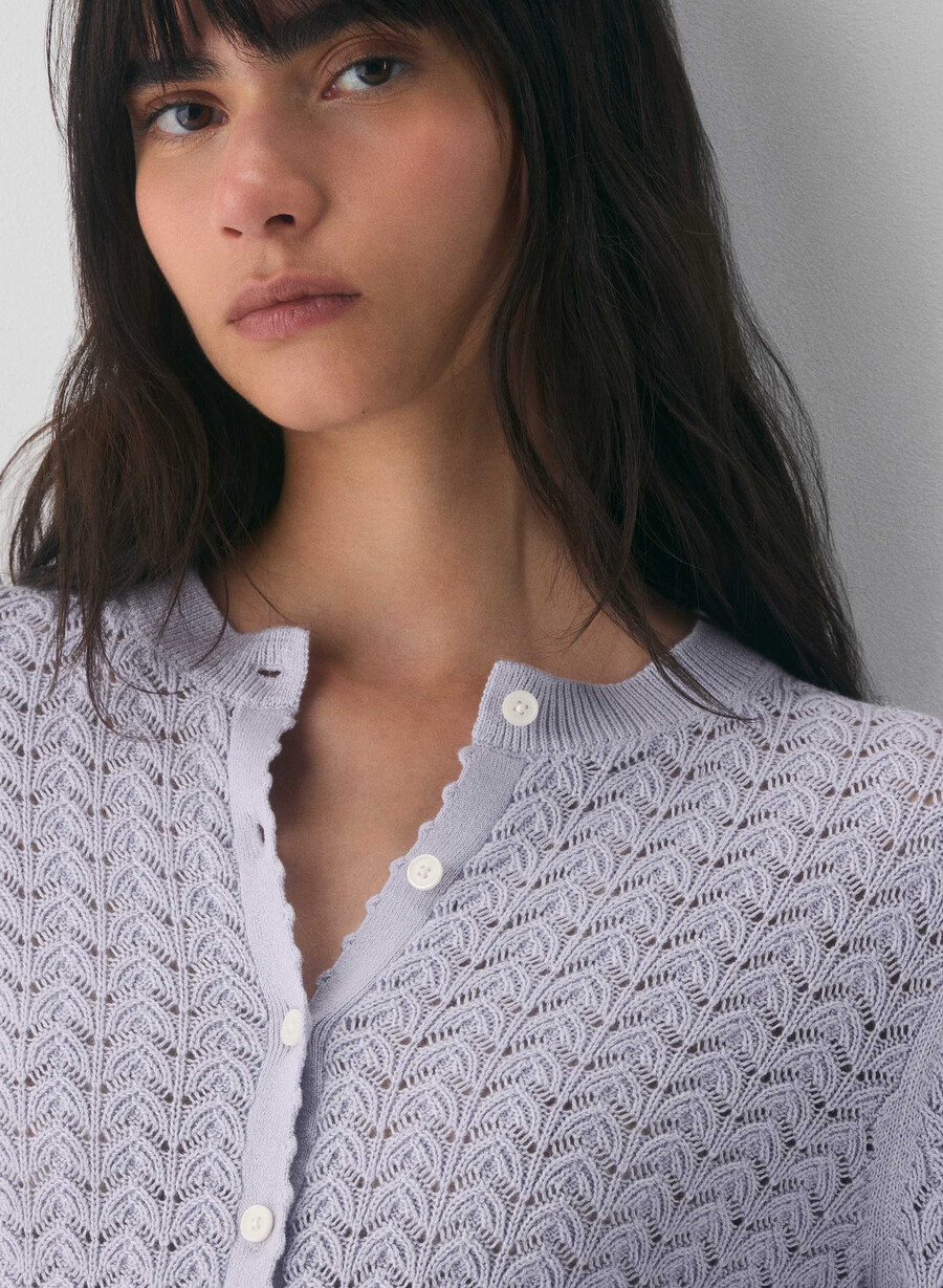 cardigan cotton charm prelusion liliac flori sĂlbatice