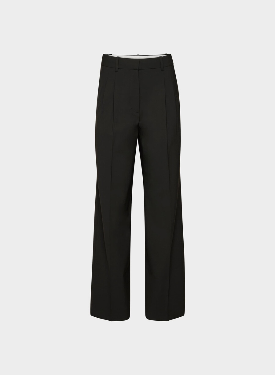 pantalonii effortless din lână negri