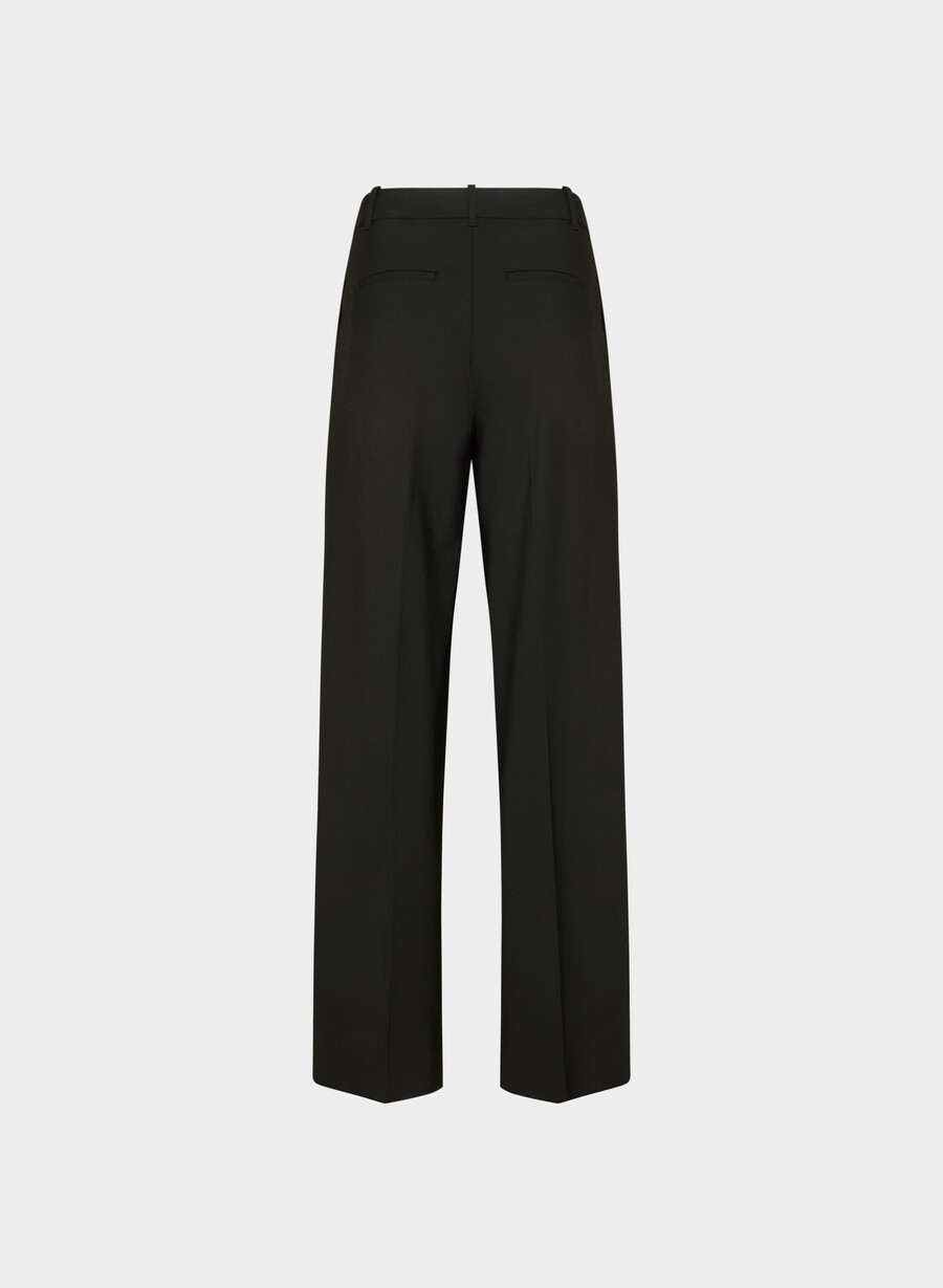 pantalonii effortless din lână negri