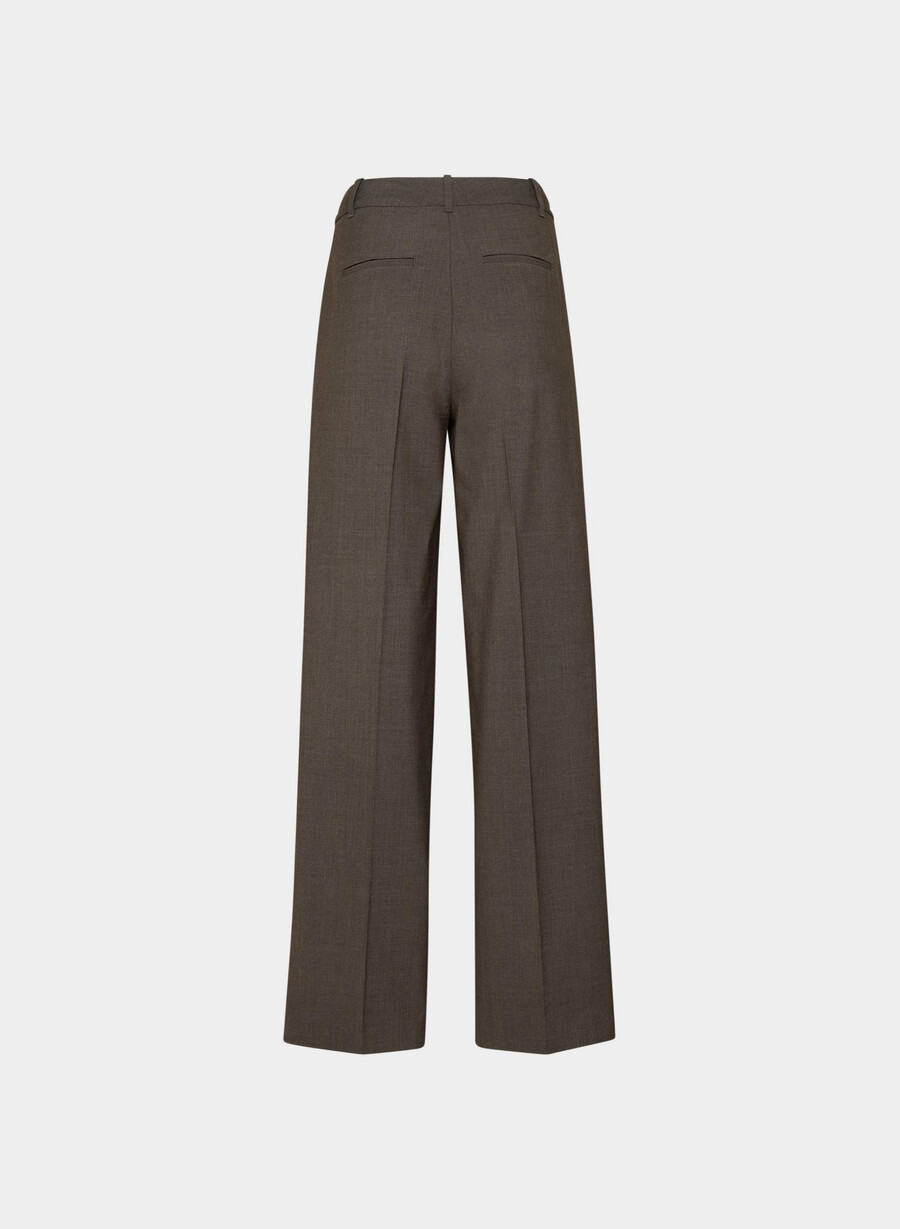 pantalonii effortless din lână heather rich mocha brn