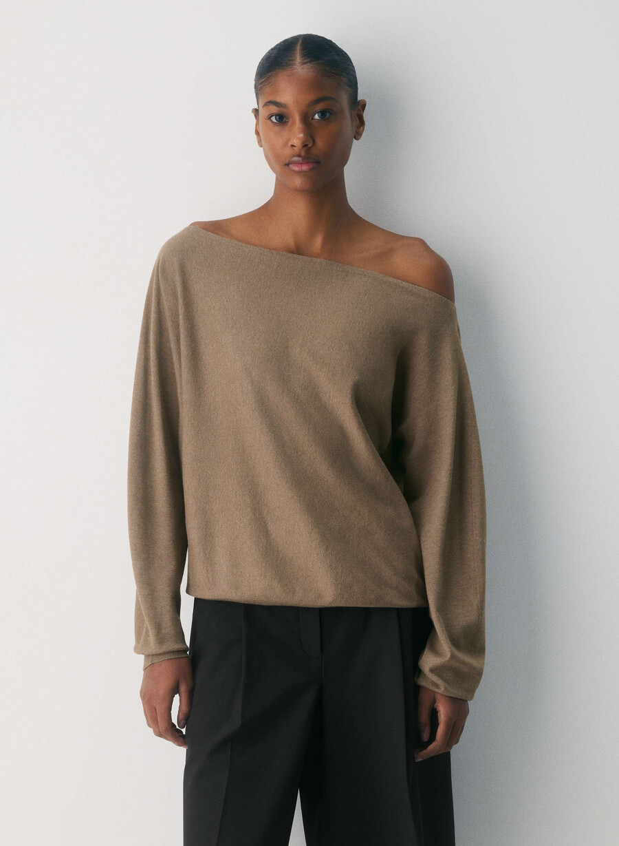 pulover inspiration - wonder yarn rich mocha brown