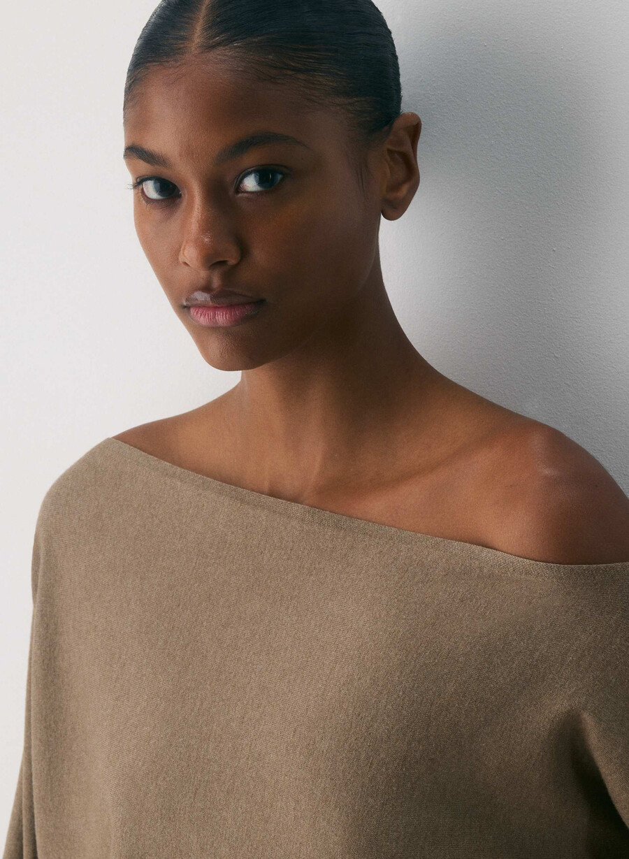 pulover inspiration - wonder yarn heather folio brown