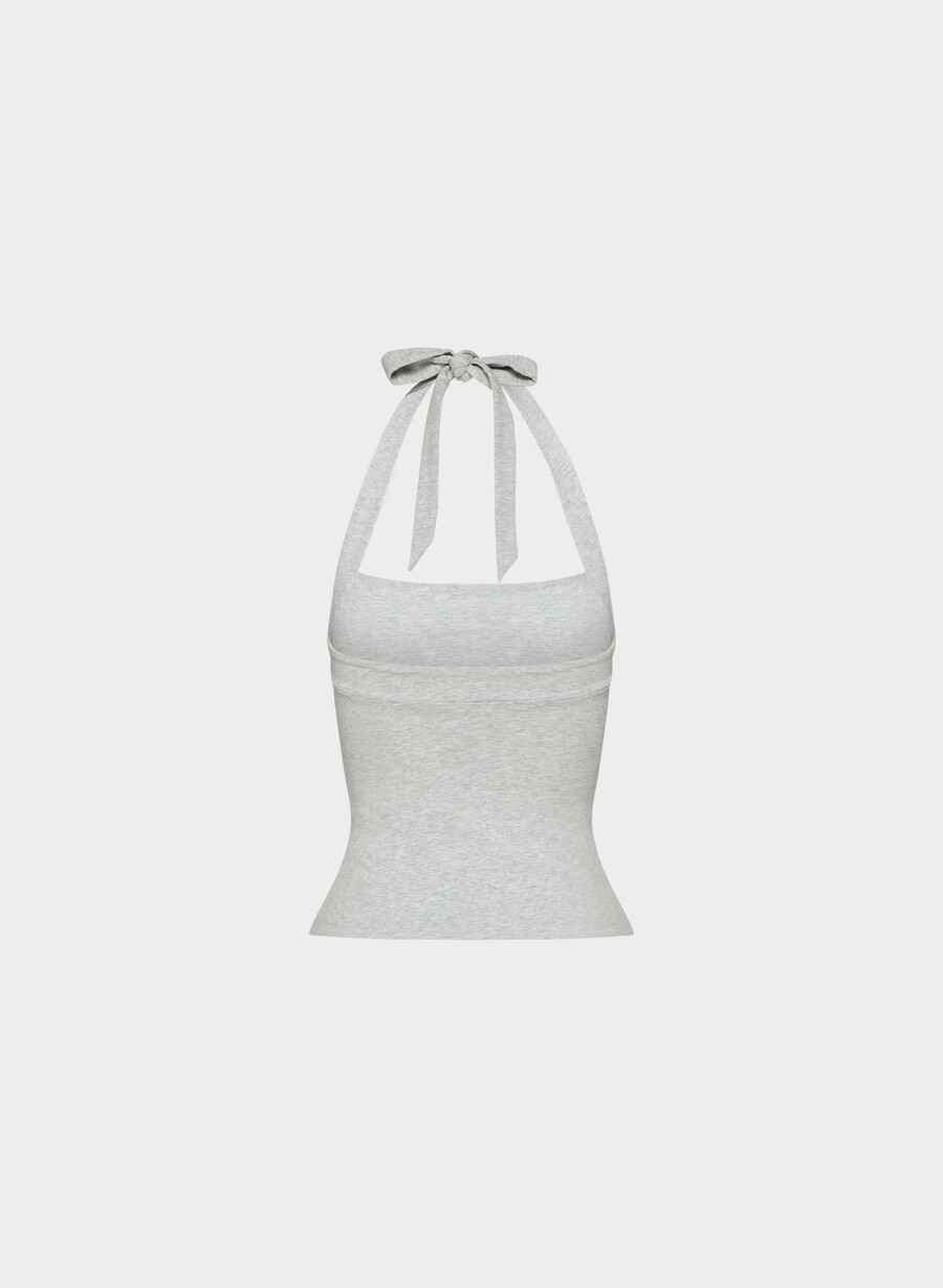 top casual contour optimum cu imprimeu halter și imprimeu heather chrome