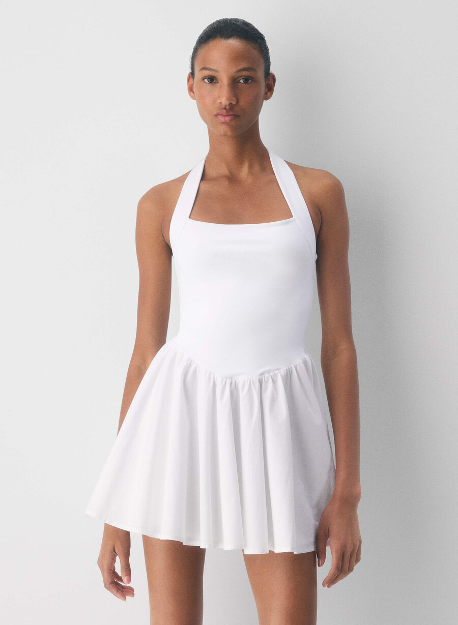 rochie courtyard poplin alb brillant
